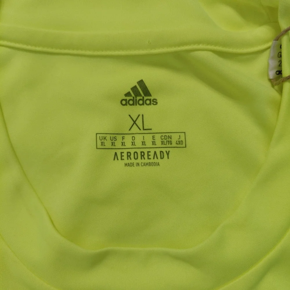 Adidas Mens Size XL Squadra 21 Goalkeeper Jersey Long Sleeve Black Neon Yellow